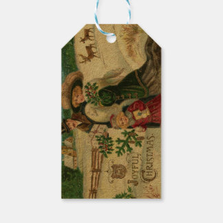vintage,viktorianisch,ländlich,weihnachten,muster, geschenkanhänger