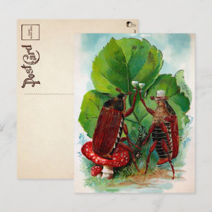 Vintage Viktorianische Alkoholbeutel Postkarte