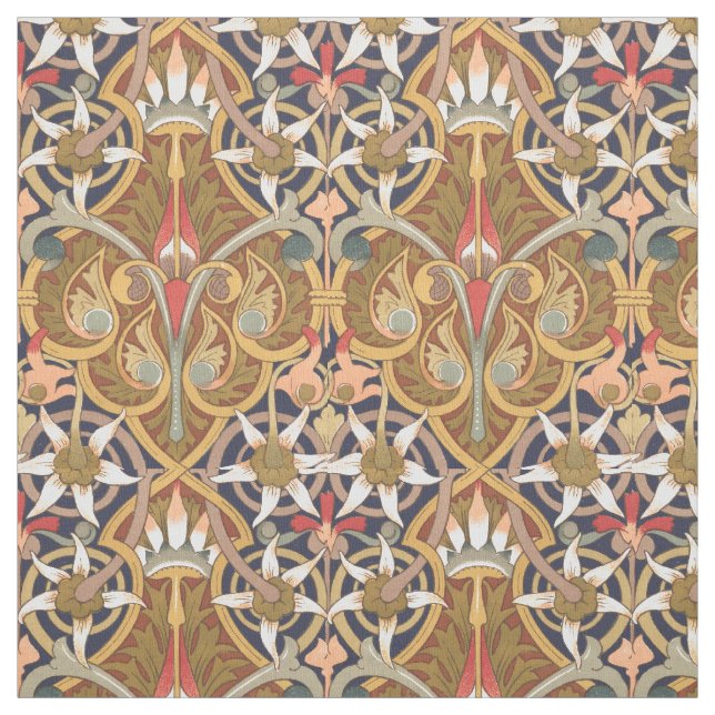 Vintage Viktorianische Ära 1877 Blumenmuster Stoff (Muster)