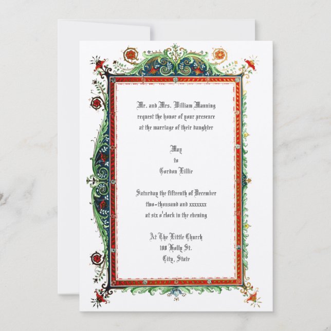 Vintage Viktorianische Ära 1893 Verzierte Hochzeit Einladung (Vorderseite)