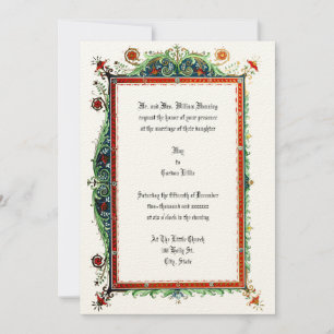 Vintage Viktorianische Ära 1893 Verzierte Hochzeit Einladung