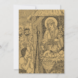Vintage viktorianische Ära 1894 Weihnachten-Nativi Feiertagskarte