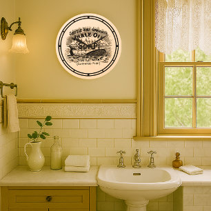 Vintage Viktorianische Ära 1894 Whale Oil Soap ad Große Wanduhr