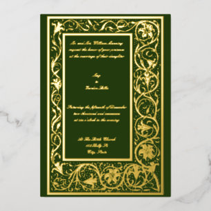 Vintage Viktorianische Ära 1895 Jugendstil-Flora Folieneinladung