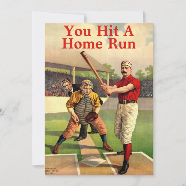 Vintage Viktorianische Ära Baseball Danke Karte (Vorderseite)