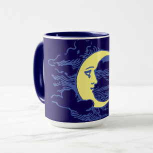Vintage Viktorianische Ära Crescent Moon Face Tasse
