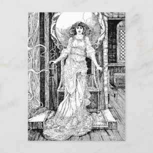 Vintage viktorianische Ära Die Lady von Shalott Postkarte
