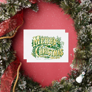 Vintage Viktorianische Ära Frohe Weihnachten Folien Feiertagskarte