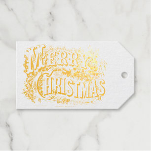 Vintage Viktorianische Ära Frohe Weihnachten Geschenkanhänger