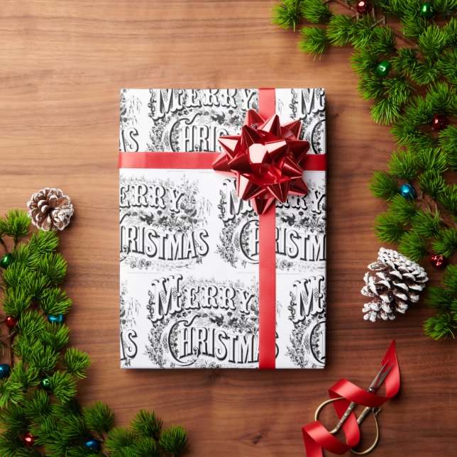 Vintage Viktorianische Ära Frohe Weihnachten Geschenkpapier (Feiertagsgeschenk)