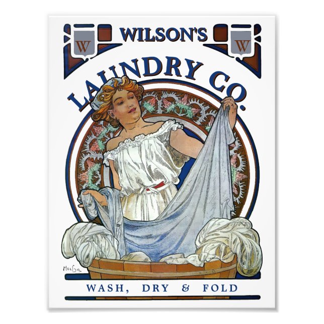 Vintage Viktorianische Ära Jugendstilwäsche Fotodruck (Vorne)