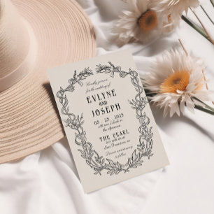 Vintage Viktorianische Barockblumenhochzeit Einladung