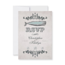 Vintage Viktorianische Beach Whale Wedding RSVP Ca