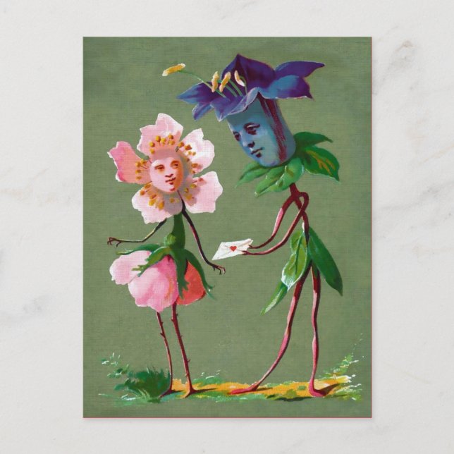 Vintage Viktorianische Blume Postkarte (Vorderseite)