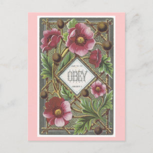 Vintage Viktorianische Blume Skripte Postkarte