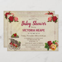 Vintage Viktorianische Blumendusche Einladung