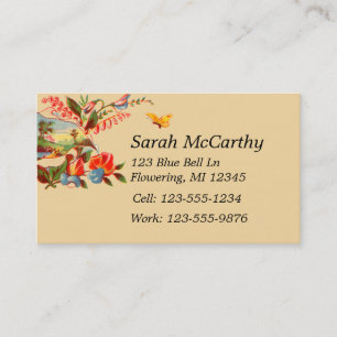 Vintage viktorianische Blumengeschäfts-Karte Visitenkarte