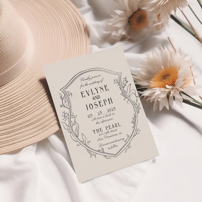 Vintage Viktorianische Blumenverzierung Barockhoch Einladung (Von Creator hochgeladen)