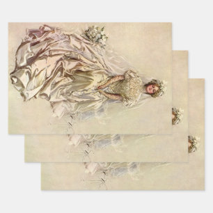 Vintage viktorianische Braut, antikes Brautporträt Geschenkpapier Set