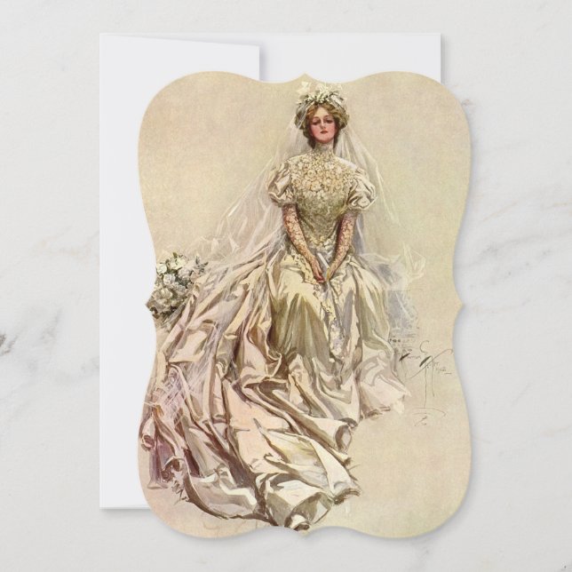 Vintage Viktorianische Braut, Brautparty Tea Party Einladung (Vorderseite)