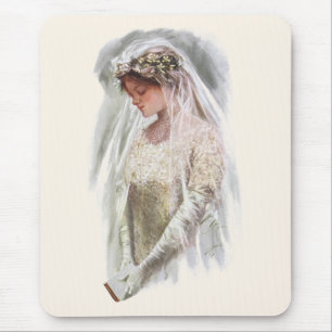 Vintage viktorianische Braut mit Bibel Harrison Fi Mousepad