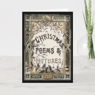 Vintage viktorianische Bucheinband-Weihnachtskarte Feiertagskarte