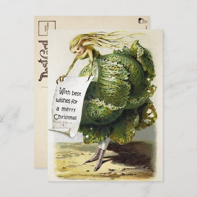 Vintage Viktorianische Cabbage Weihnachtskarte Postkarte (Vorne/Hinten)