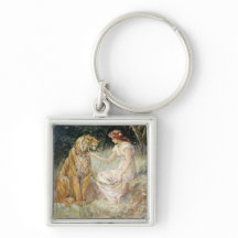 Vintage Viktorianische Coquette Lady and Tiger