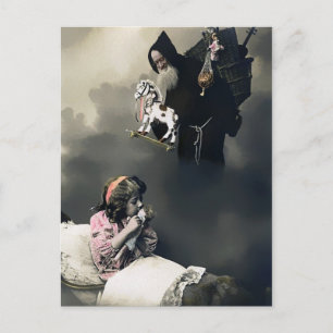 Vintage Viktorianische Creepy Weihnachten Postkart Postkarte