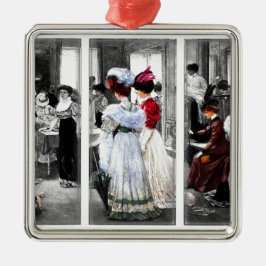 Vintage viktorianische Damen Silbernes Ornament