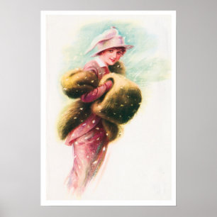 Vintage Viktorianische Elegante Lady Art Print Pos Poster