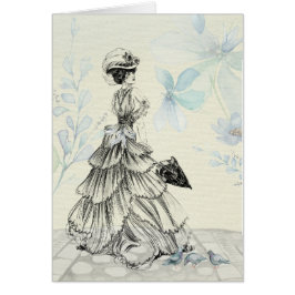 Vintage Viktorianische Elegante Lady in Blue