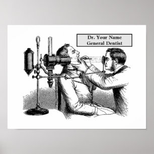 Vintage Viktorianische Era Dentist Illustration Poster