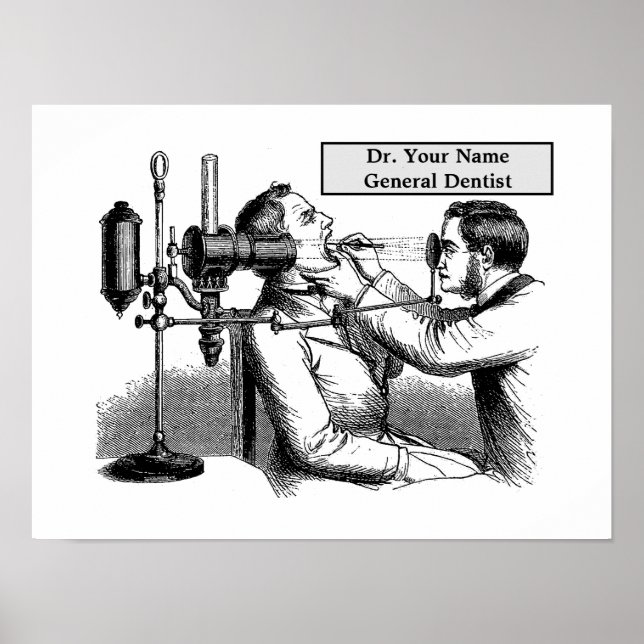 Vintage Viktorianische Era Dentist Illustration Poster (Vorne)