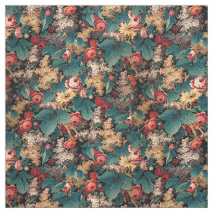 Vintage Viktorianische Era Floral Chintz Stoff