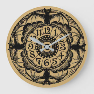 Vintage Viktorianische Era Gothic Bat Große Wanduhr