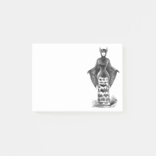 Vintage viktorianische Fledermaus Post-it Klebezettel