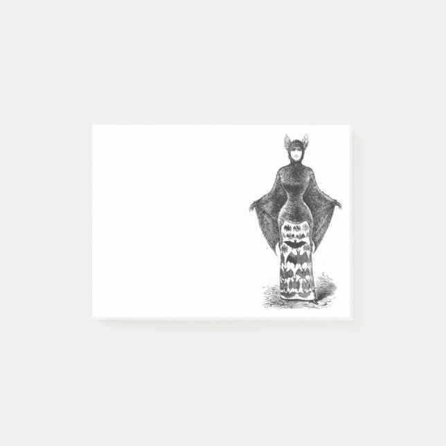 Vintage viktorianische Fledermaus Post-it Klebezettel (Vorderseite)