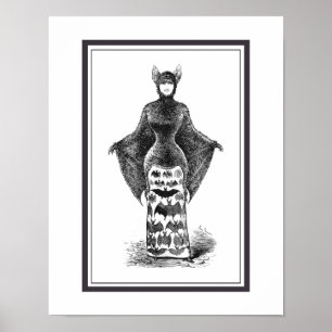 Vintage viktorianische Fledermaus Poster