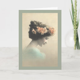 Vintage Viktorianische Frau Feiertagskarte