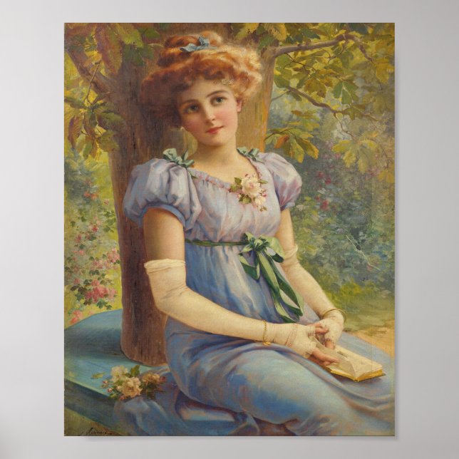 Vintage Viktorianische Frauenportrait Art Poster (Vorne)