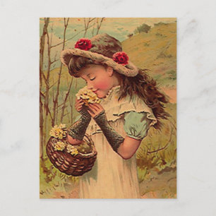 Vintage VIKTORIANISCHE Freude an wilden Blume POST Postkarte