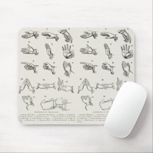 Vintage viktorianische Gebärdensprach-Handgesten-K Mousepad