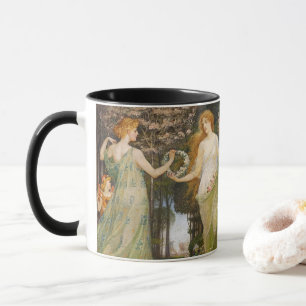 Vintage viktorianische Göttin der vier Jahreszeite Tasse