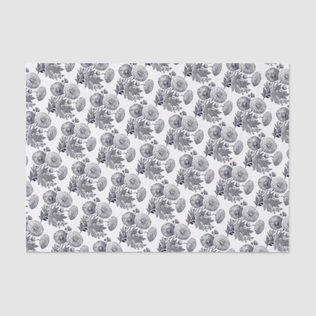 Vintage/viktorianische gravierende Blumen Seidenpapier (Vorderseite)