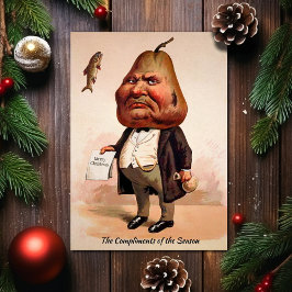 Vintage Viktorianische Grumpy Peak Head Weihnachts Feiertagskarte