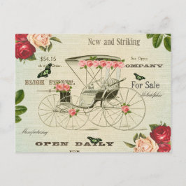 Vintage viktorianische gurt Postcard w Blume Postkarte