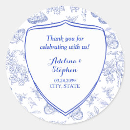 Vintage Viktorianische Hochzeit im Wappen Runder Aufkleber