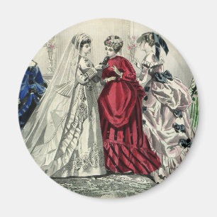 Vintage Viktorianische Hochzeitsfeier Bridal Portr Magnet
