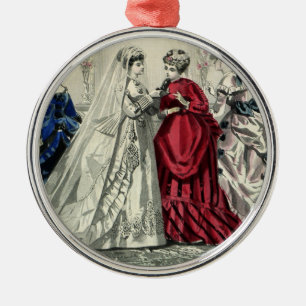 Vintage Viktorianische Hochzeitsfeier Bridal Portr Ornament Aus Metall